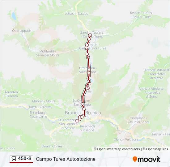 450-S Bus Line Map