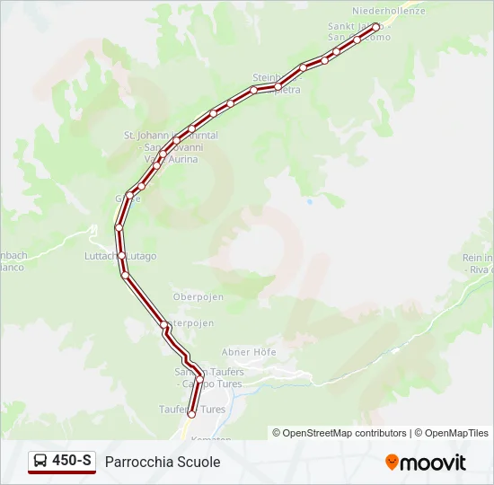 450-S Bus Line Map