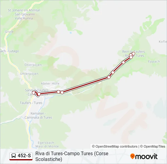 452-S Bus Line Map