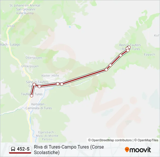452-S Bus Line Map