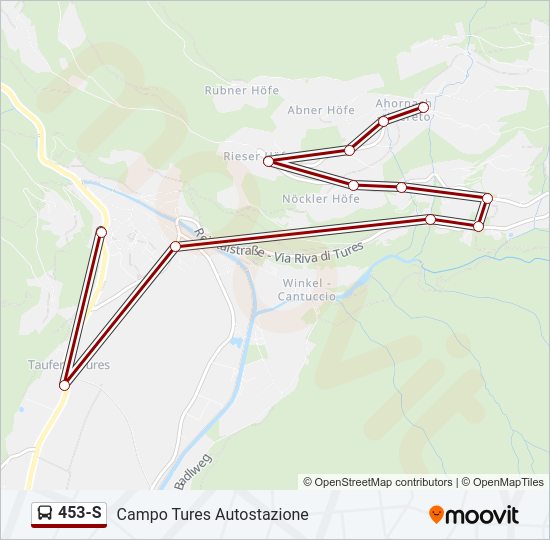 Percorso linea bus 453-S