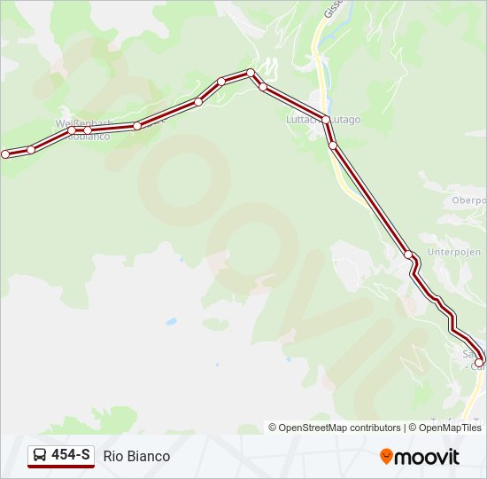 Percorso linea bus 454-S