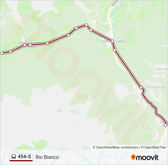 454-S Bus Line Map