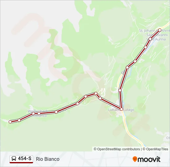 454-S Bus Line Map