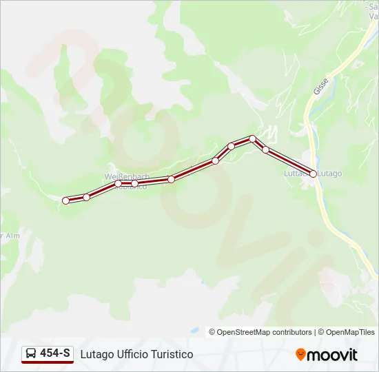 454-S Bus Line Map