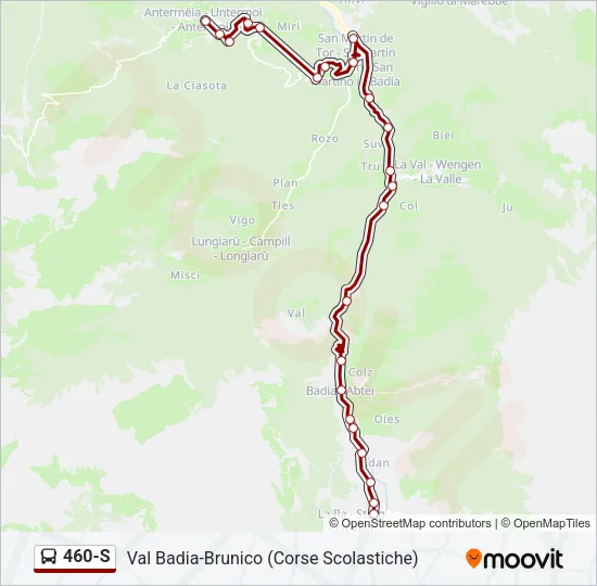 460-S Bus Line Map