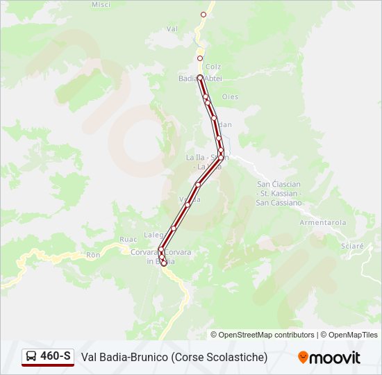 Percorso linea bus 460-S