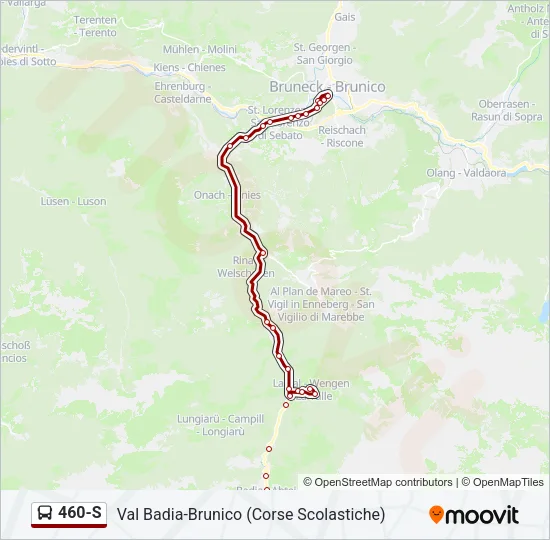 460-S Bus Line Map