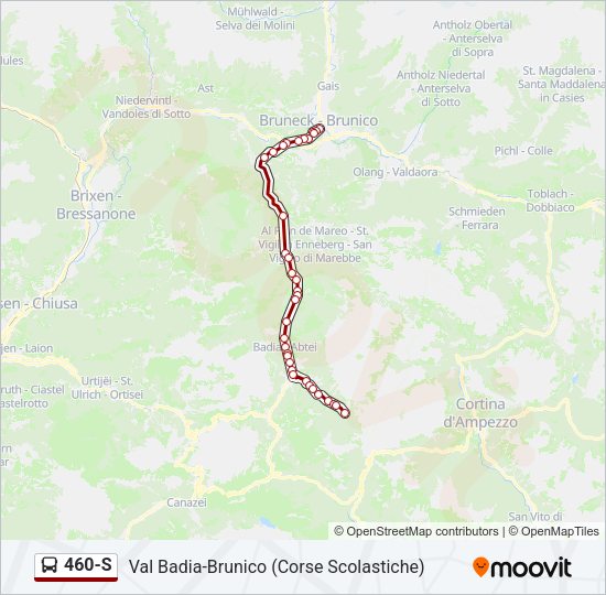 Percorso linea bus 460-S