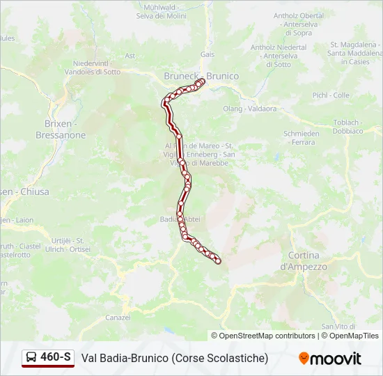 460-S Bus Line Map