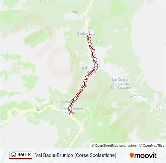 460-S Bus Line Map