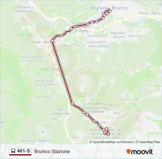 461-S Bus Line Map