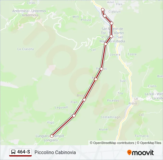 464-S Bus Line Map