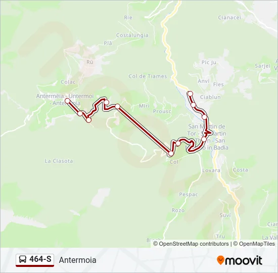 464-S Bus Line Map