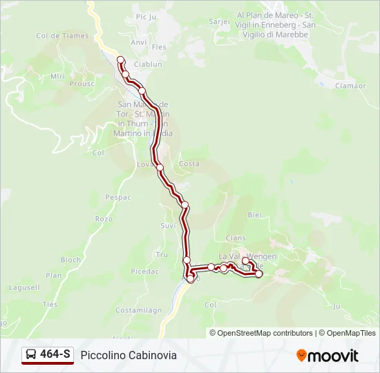 464-S Bus Line Map