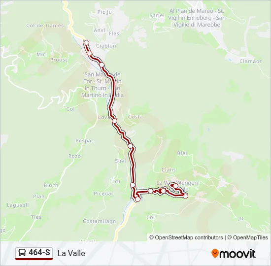 464-S Bus Line Map