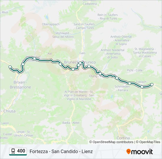 Percorso linea treno 400