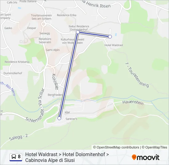 8 Bus Line Map
