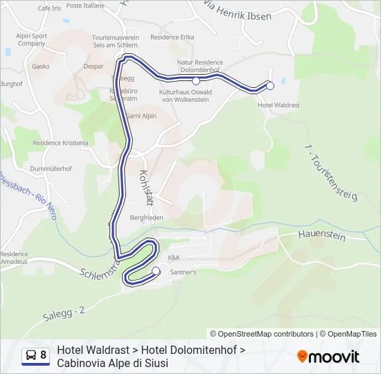 8 Bus Line Map