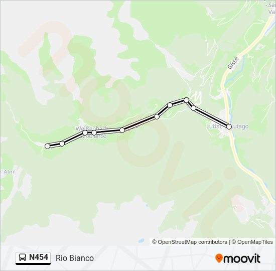 N454 bus Line Map