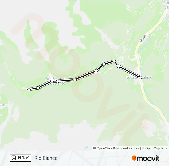 N454 Bus Line Map