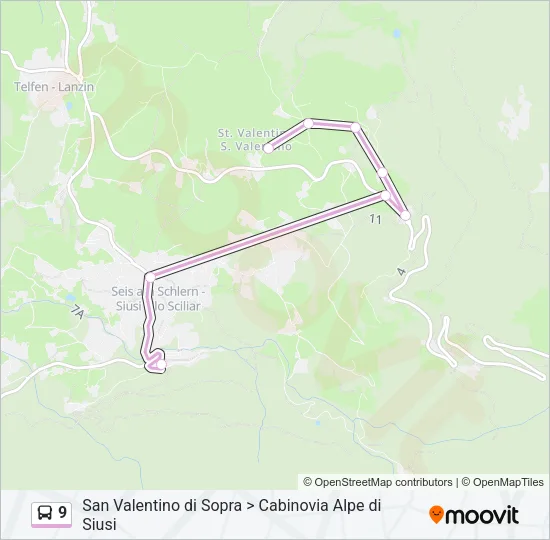 9 Bus Line Map