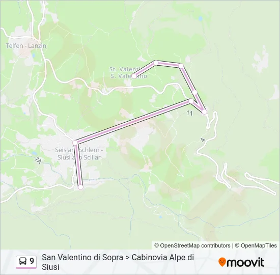 9 Bus Line Map
