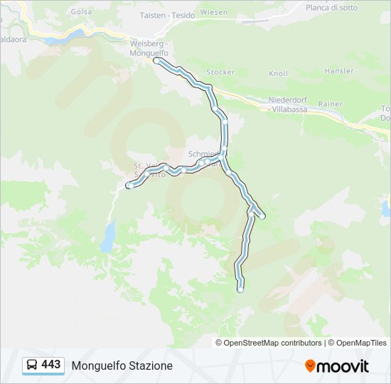 Percorso linea bus 443