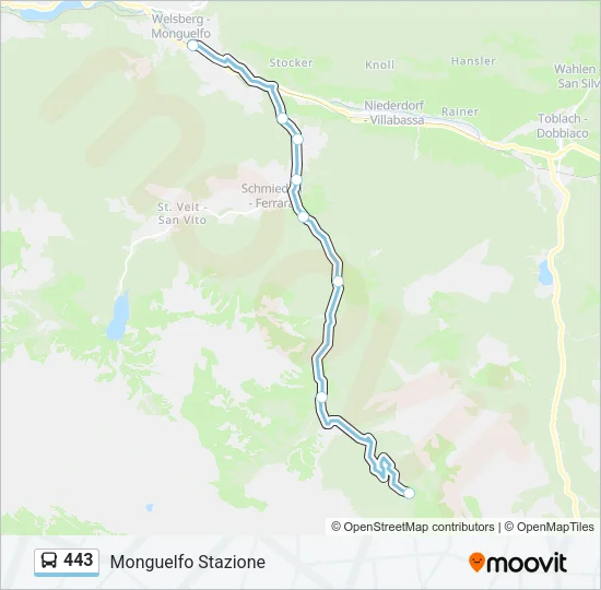 443 Bus Line Map