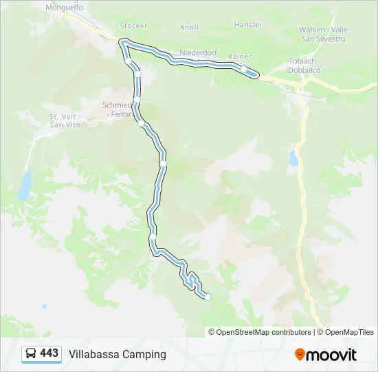 443 Bus Line Map