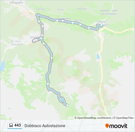 443 Bus Line Map