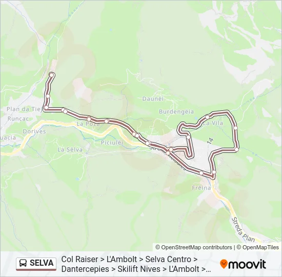 SELVA Bus Line Map