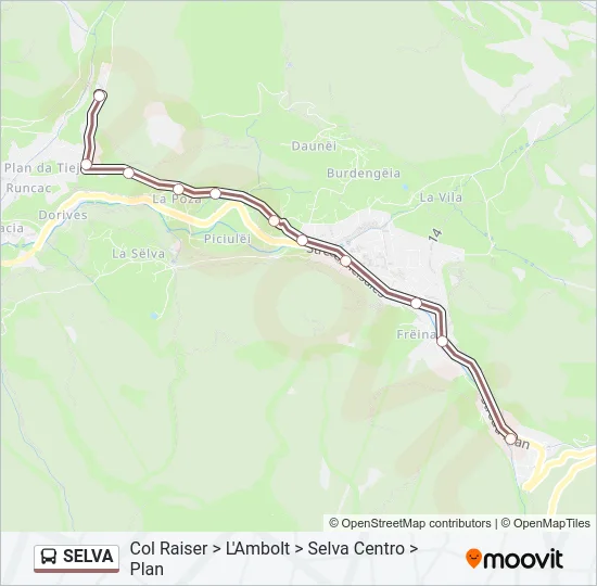 SELVA Bus Line Map