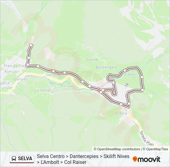 SELVA Bus Line Map