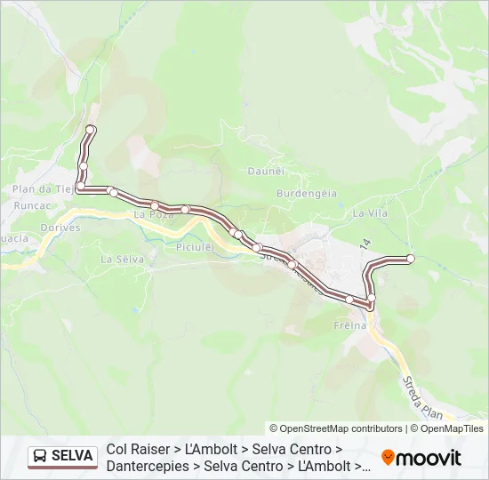 SELVA Bus Line Map