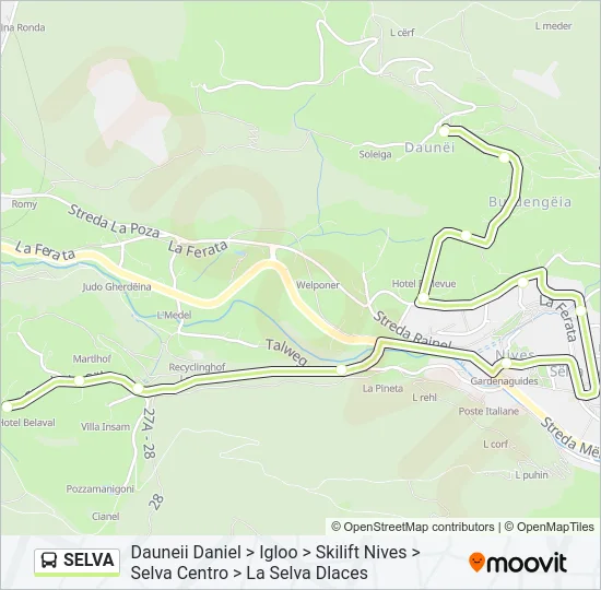 SELVA Bus Line Map