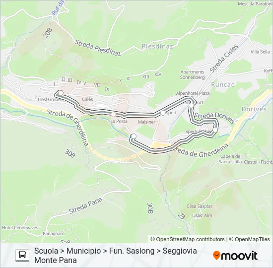 S.CRISTINA Bus Line Map