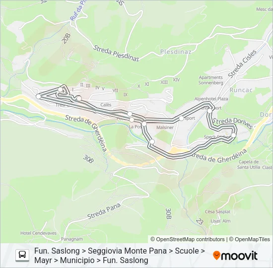 S.CRISTINA Bus Line Map