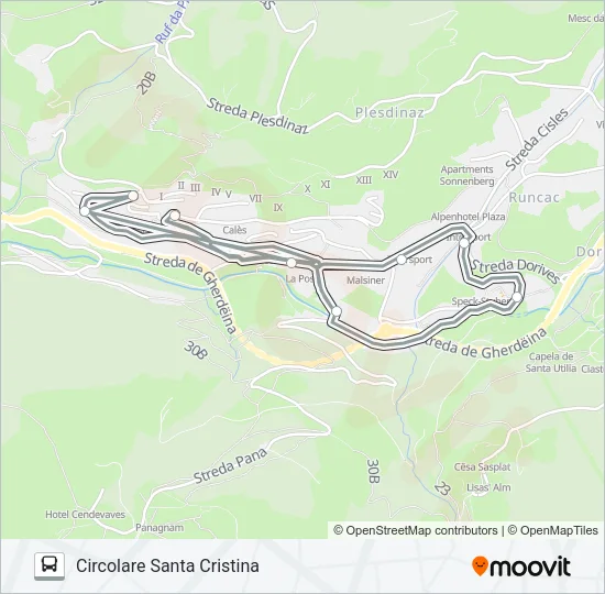 S.CRISTINA Bus Line Map