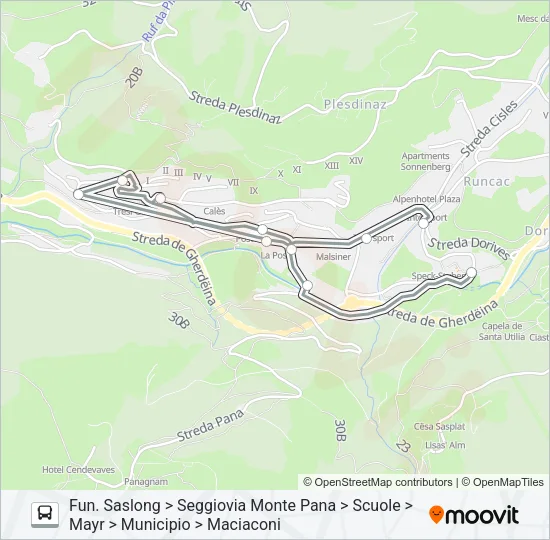 S.CRISTINA Bus Line Map