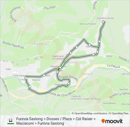 S.CRISTINA Bus Line Map