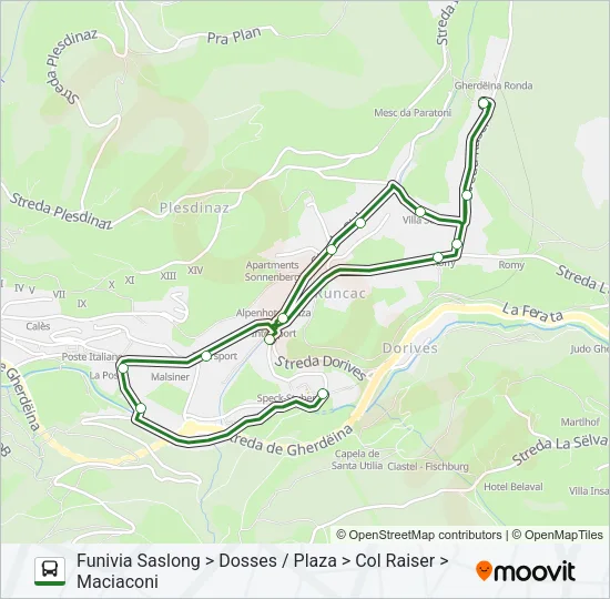 S.CRISTINA Bus Line Map