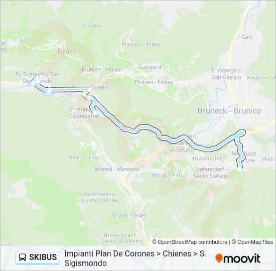 SKIBUS Bus Line Map