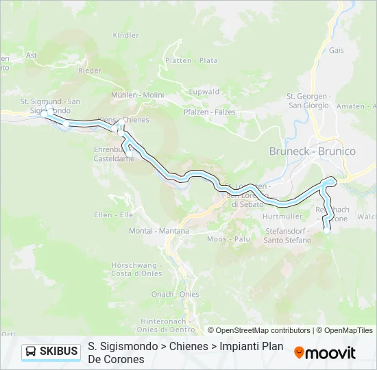 SKIBUS Bus Line Map