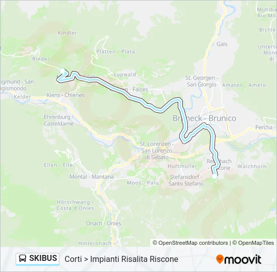 SKIBUS Bus Line Map