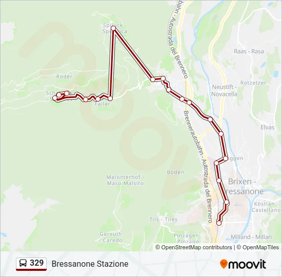 329 Bus Line Map