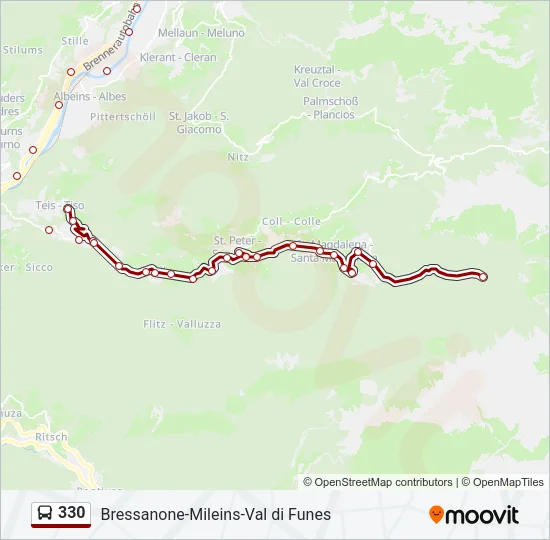 330 Bus Line Map