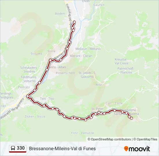 330 Bus Line Map