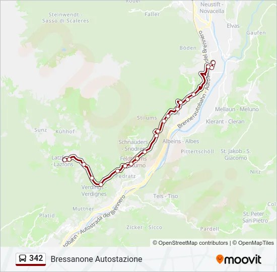 342 Bus Line Map