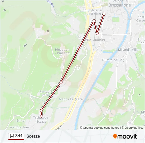 344 Bus Line Map
